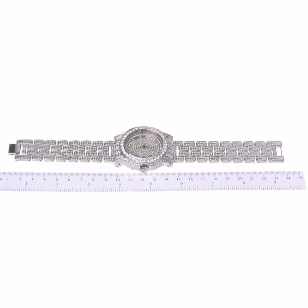 Men's White Gold Iced Out Diamond Luxury Watch NEW - Picture 2 of 4